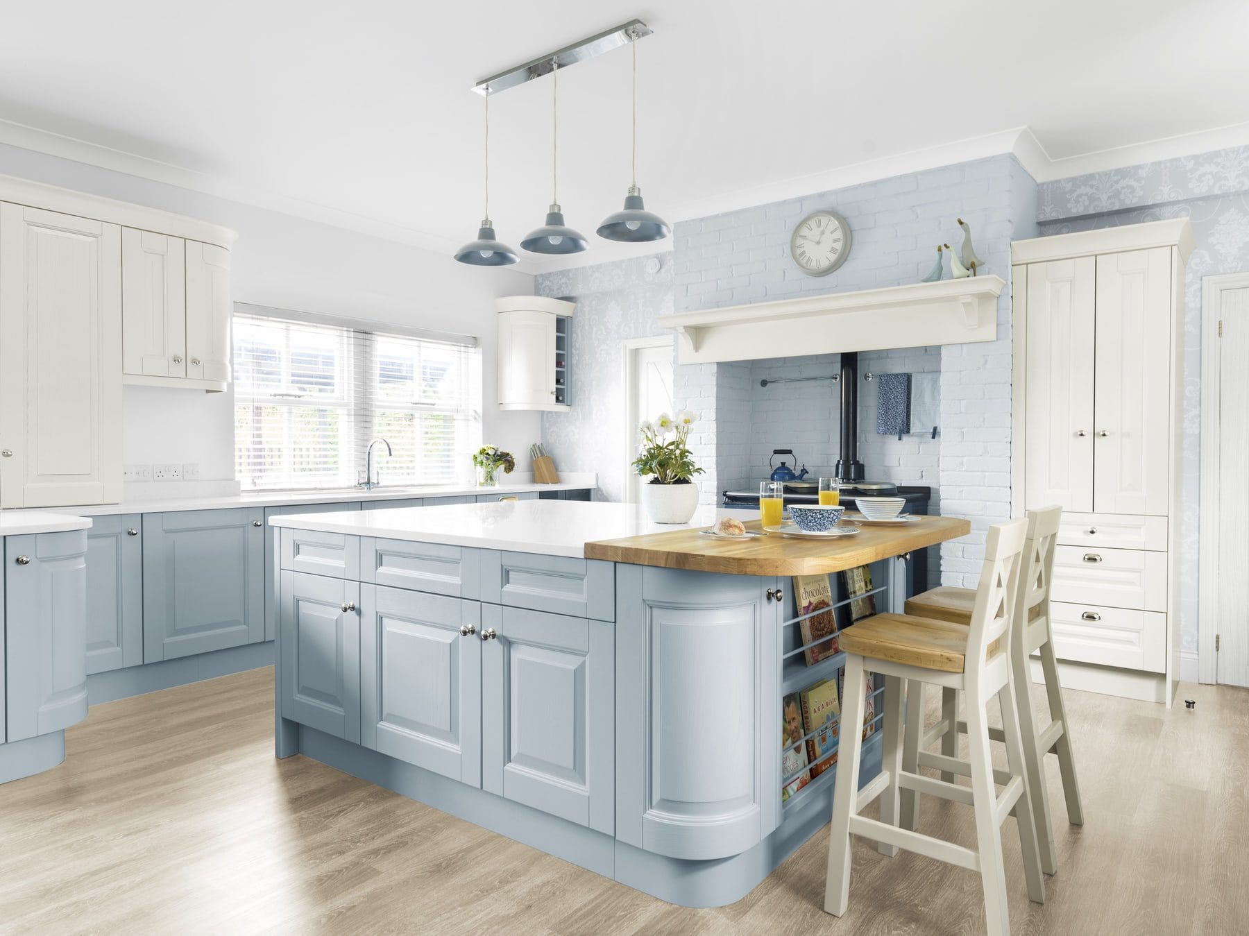 Laura Ashley Pastel Blue Shaker Kitchen | Jigzaw Interiors, Stockwell