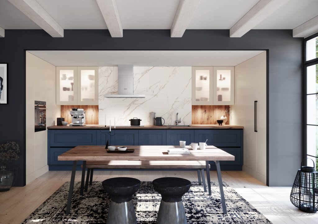 Navy and white matt kitchen Clapham | Jigzaw Interiors, Stockwell